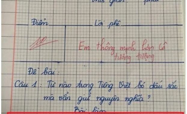 Cô giáo hỏi “Từ nào bỏ dấu sắc mà nghĩa không thay đổi?”,