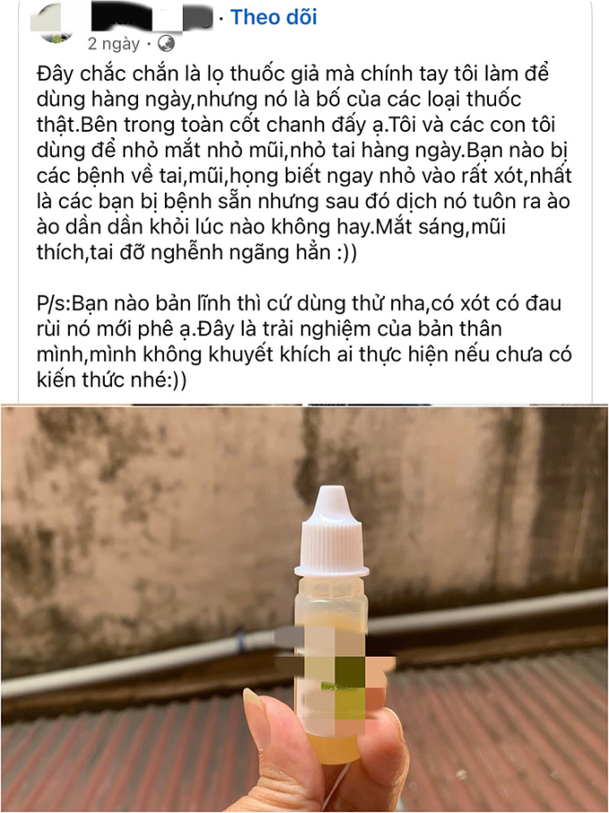 Bài viết chia sẻ việc dùng nước cốt chanh nhỏ mắt, mũi, tai nhận nhiều ý kiến. Ảnh: Ảnh chụp màn hình