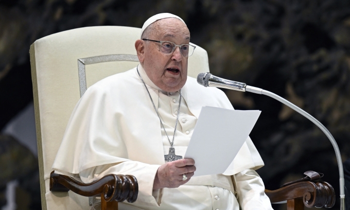 Giáo hoàng Francis tại Vatican ngày 12/2. Ảnh: AFP