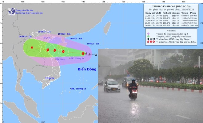 bao-so-5 Bão số 5 sắp mạnh lên liên tục, dự báo mới nhất thời gian đổ bộ