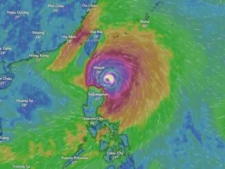 Biến thể của siêu bão số 9 RAGASA trên ứng dụng Windy vào lúc 7h40 ngày 22/9