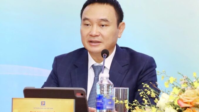 Ông Đào Nam Hải trong cuộc họp cổ đông vào tháng 3/2025. Ảnh: Petrolimex