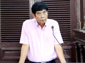 Ông Nguyễn Thế Bình trong lần được triệu tập đến tòa năm 2015. Ảnh: Hải Duyên